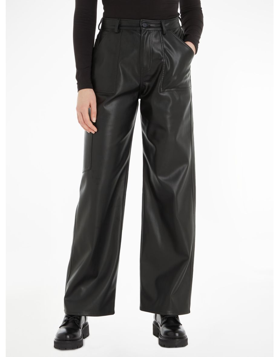 Shop Tommy Jeans TJW DAISY LR BAGGY PLEATHER PANT Online in Oman VogaCloset