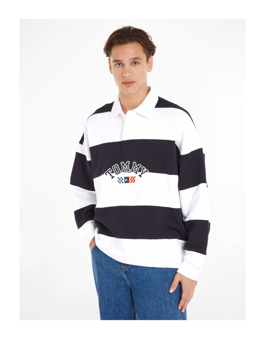 Tommy Jeans Striped Long Sleeve Polo Shirt