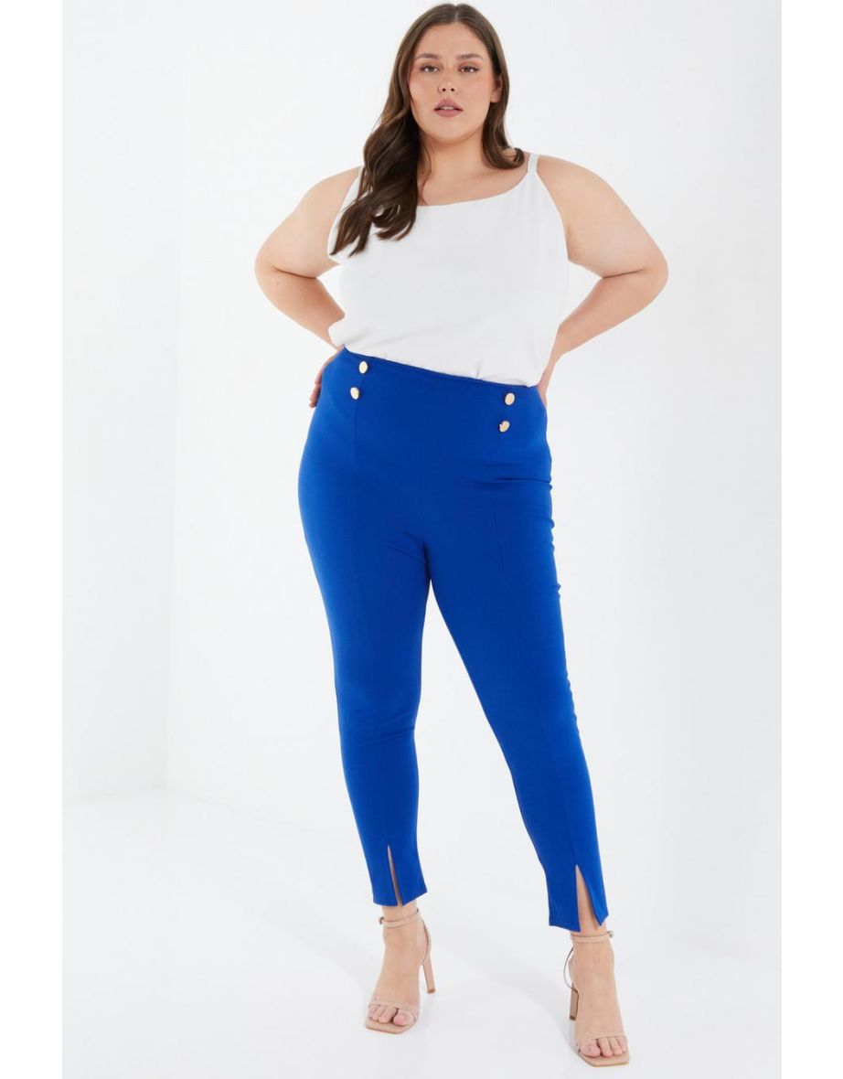 Quiz high waisted button front trousers shop