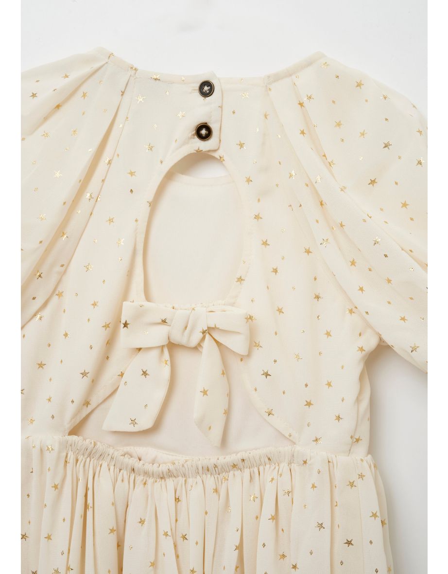 Ada Gold Star Angel & Rocket Beige Dress - 5