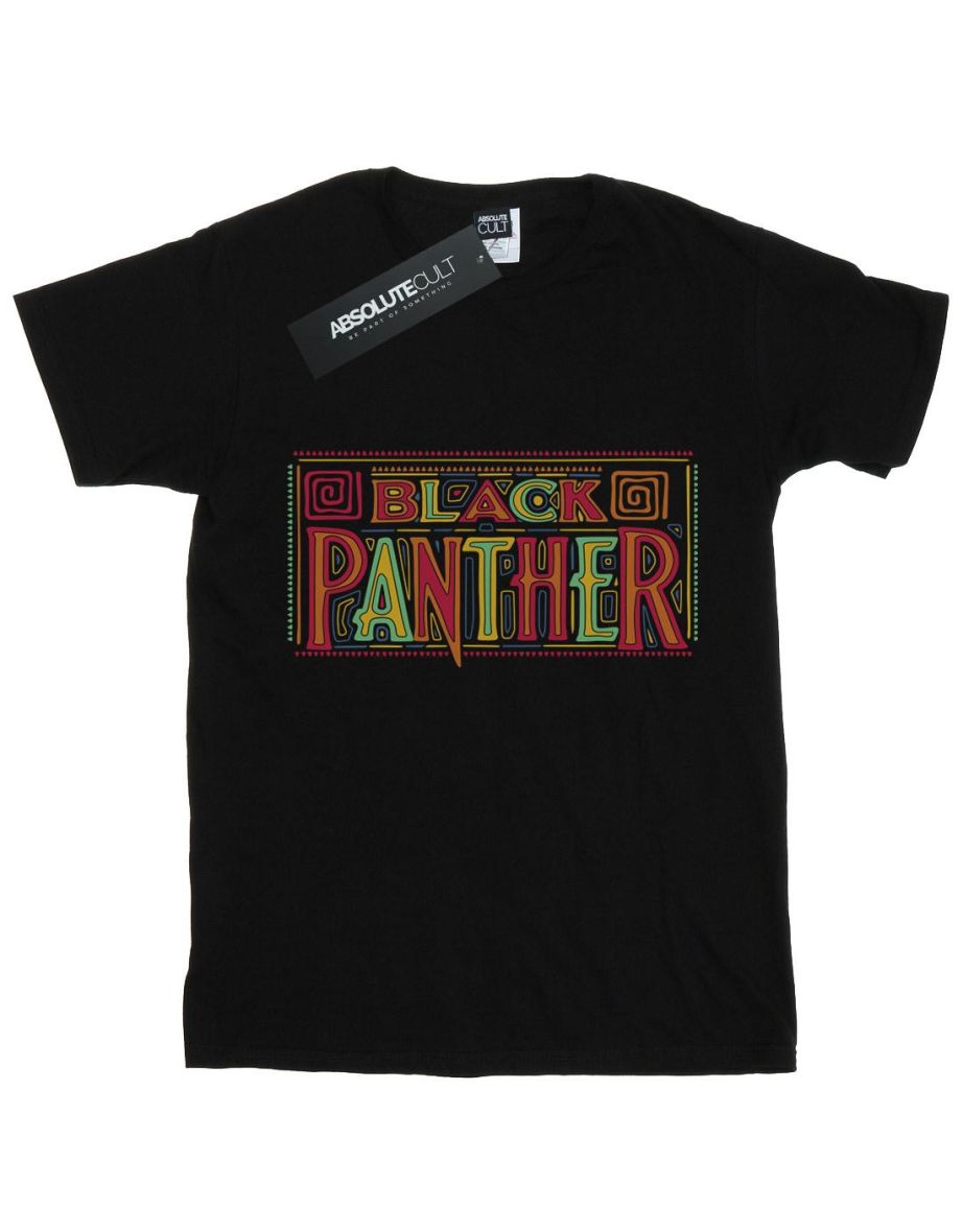 Marvel Boys Black Panther Tribal Logo T-Shirt - Black