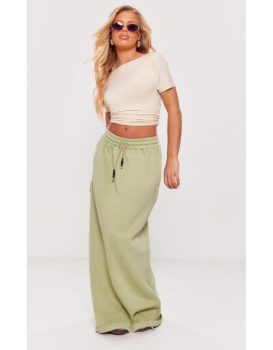 Shop Sage Sweat Drawstring Midi Skirt Online in Qatar VogaCloset