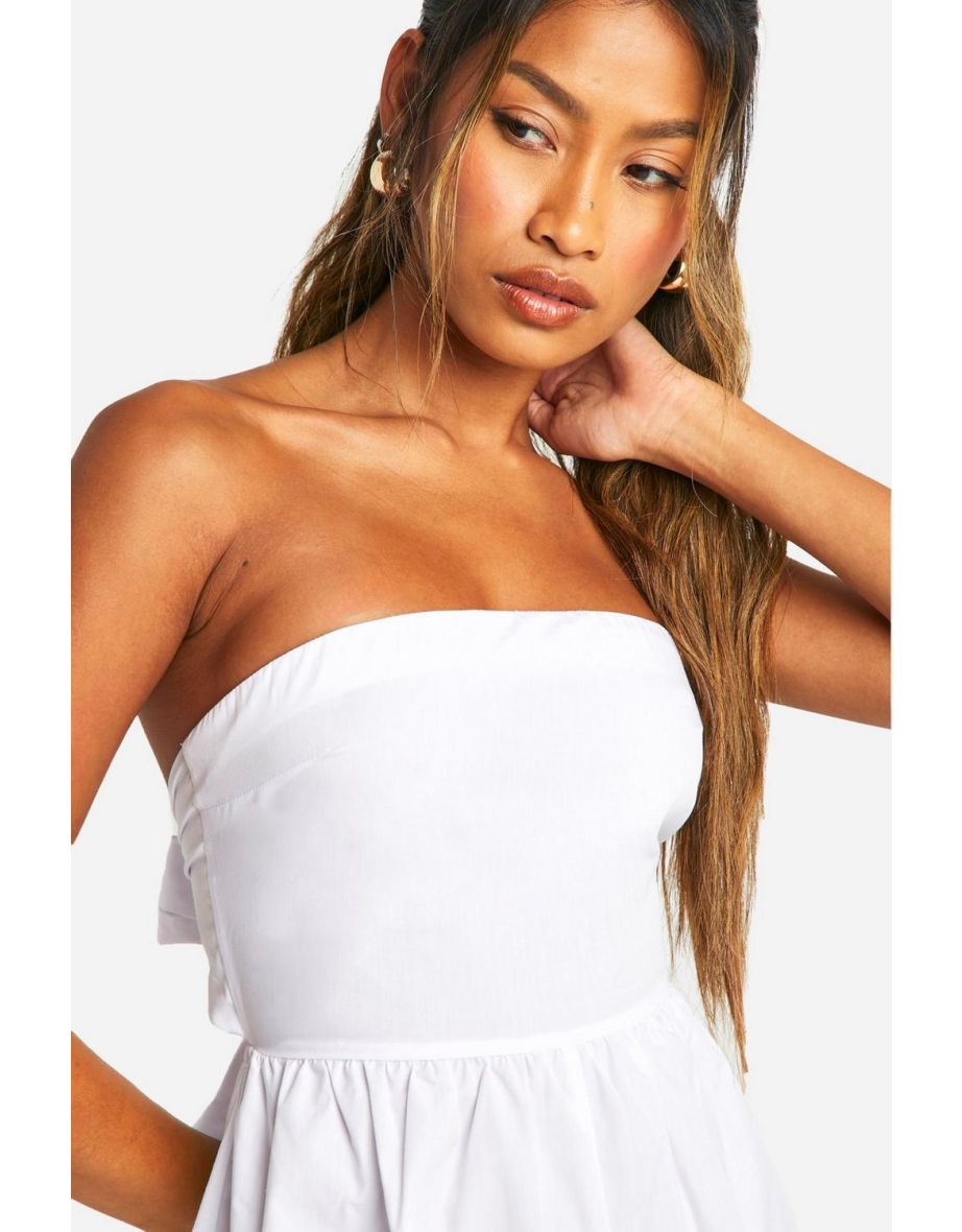 Bandeau Smock Skort Playsuit - white - 3