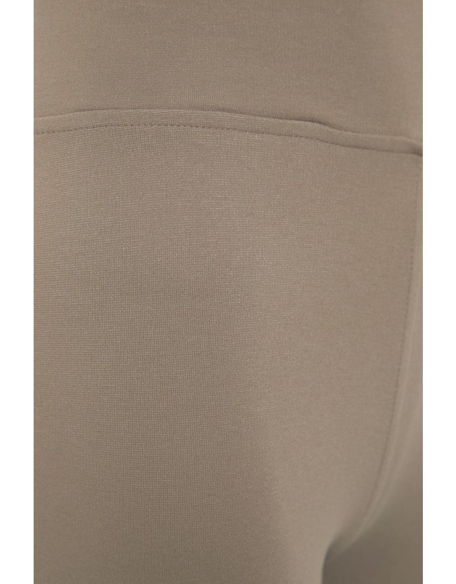 Stone-Collecting Elastic Waist High Waisted Knitted Leggings - 7