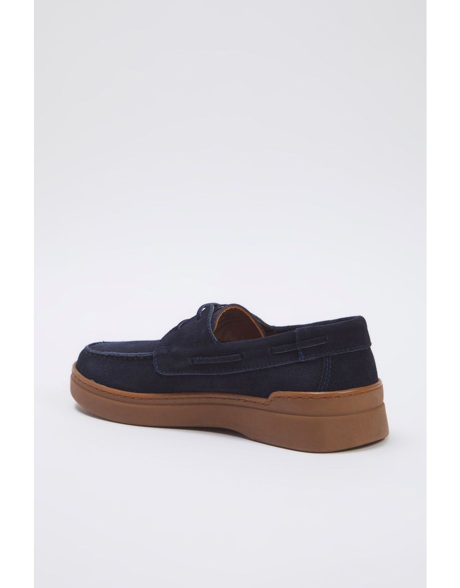 Navy Blue Genuine Leather Men's Loafer - 5
