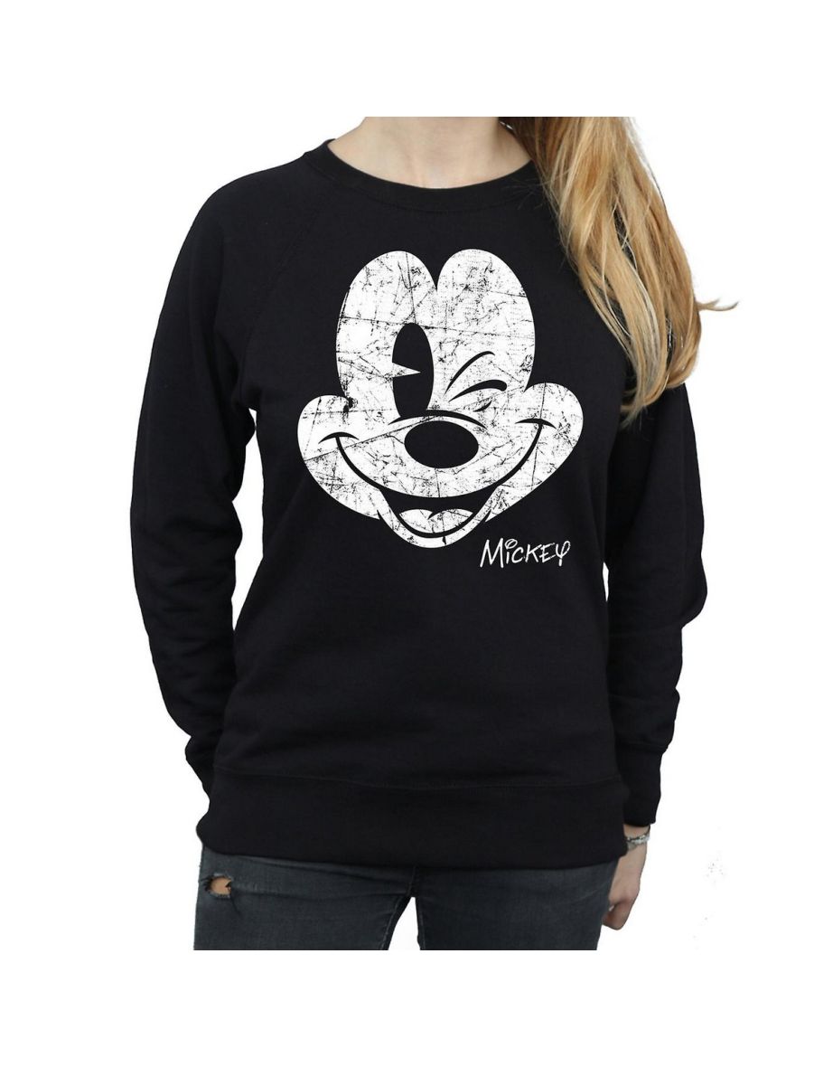 Disney Women's/Ladies Mickey Mouse Face Sweatshirt - 3
