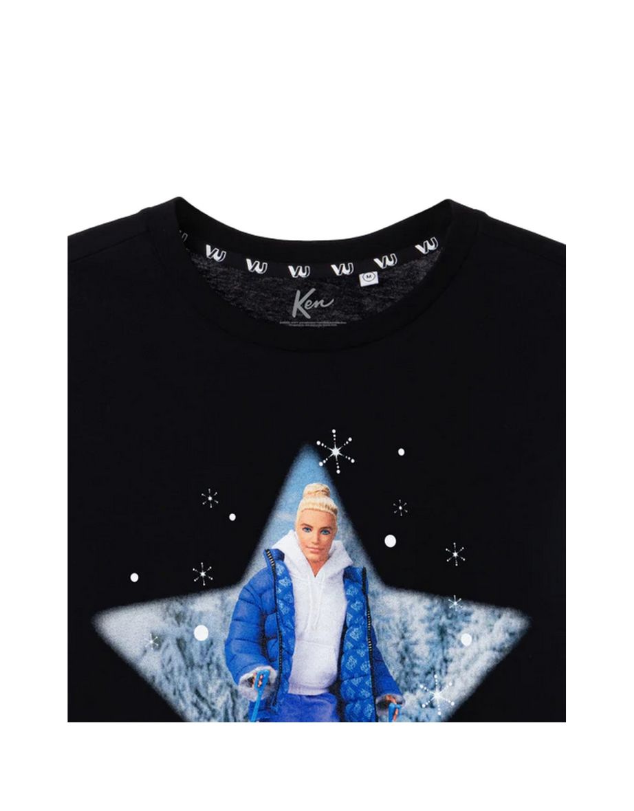 Barbie Mens Here To Sleigh Ken T-Shirt - Black - 2