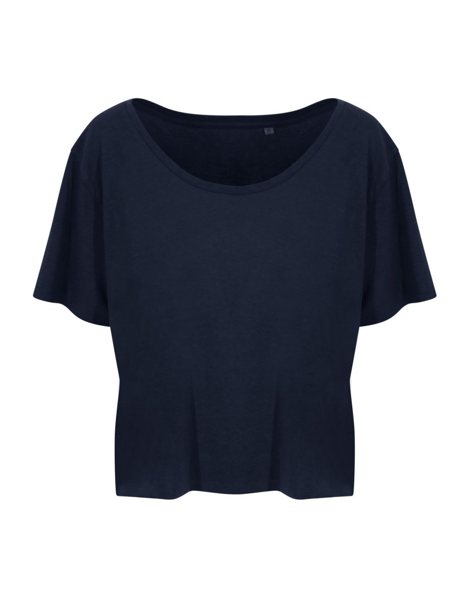 Ecologie Womens/Laides Daintree EcoViscose Cropped T-Shirt - Navy