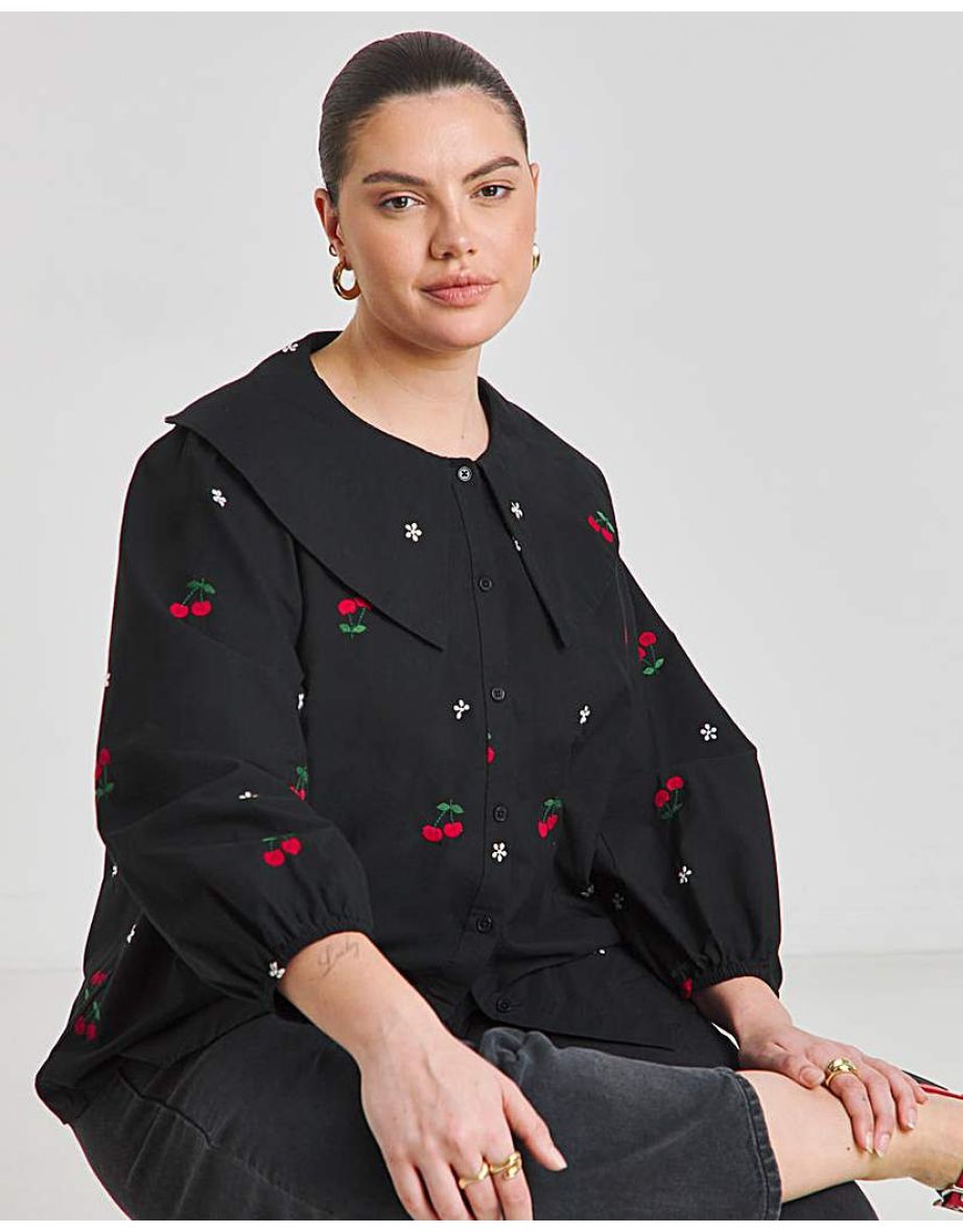 Embroidered Cherry Blouse