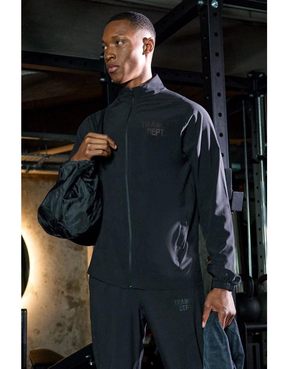 Active Training Dept Panelled Funnel Neck Jacket - black