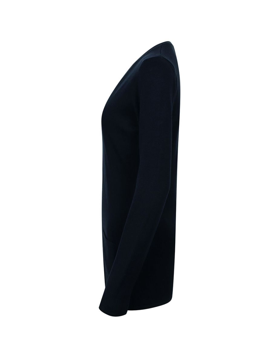 Henbury Ladies/Womens V-Neck Button Fine Knit Cardigan - Navy - 3