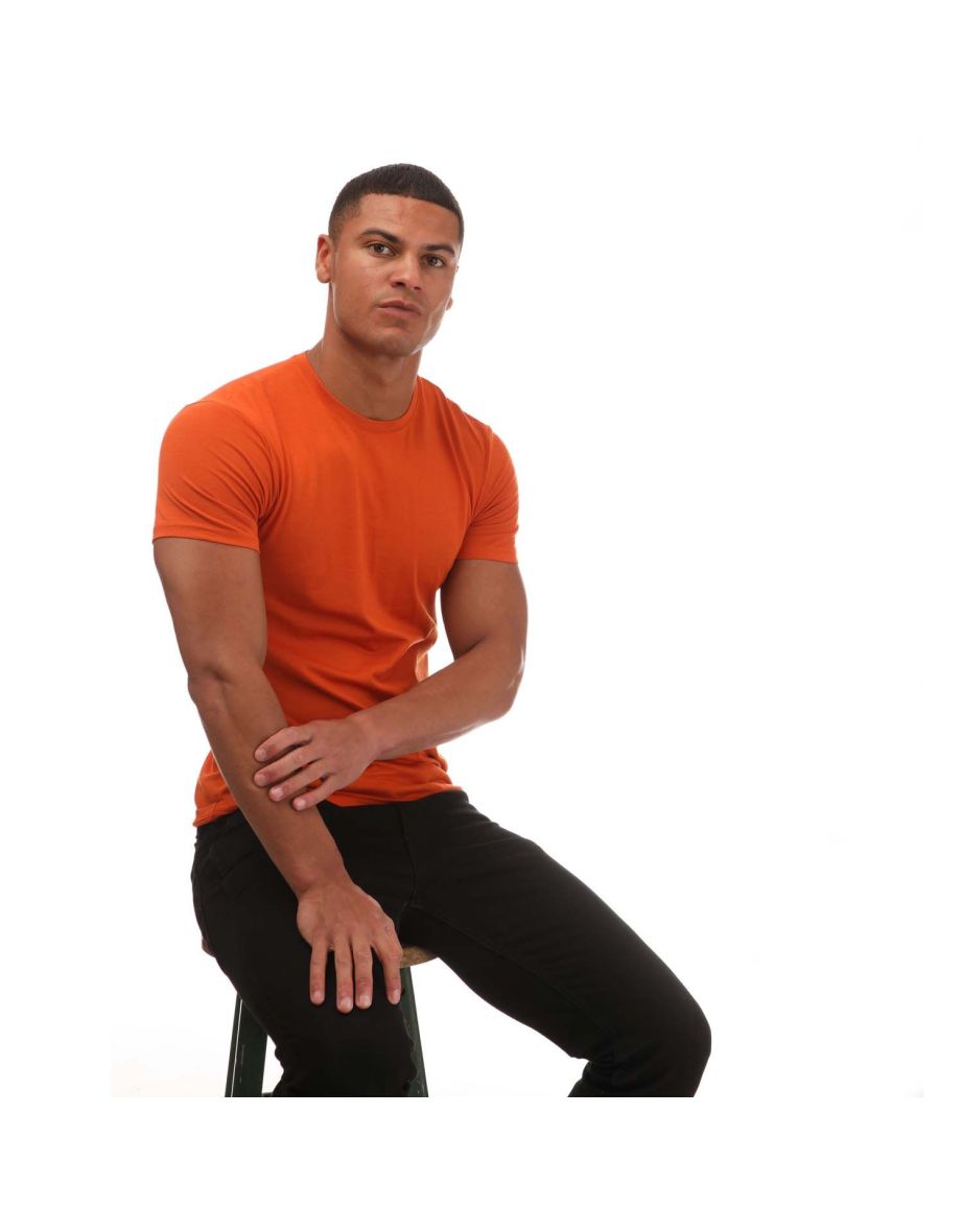 Men's Armani Slim-Fit Cotton T-Shirt in Orange - 3