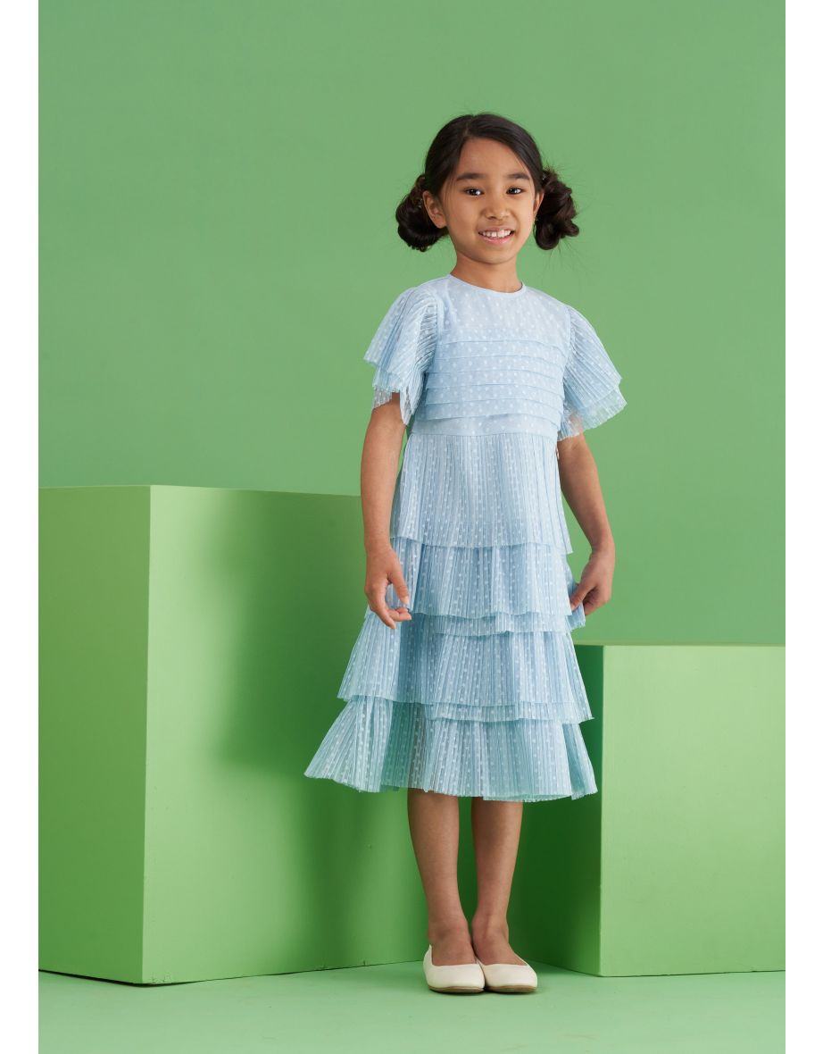 Amelie Tiered Crinkle Mesh Dress