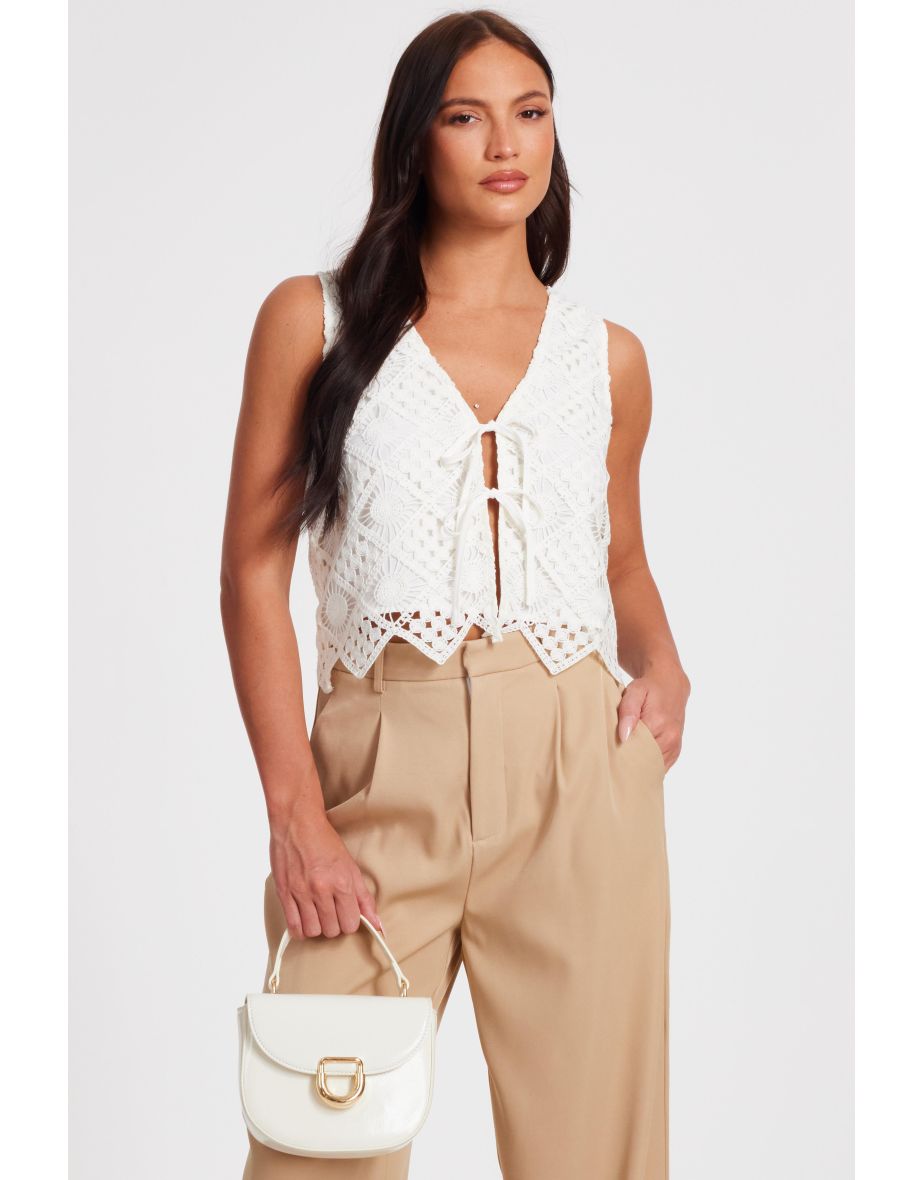 Cream Crochet Waistcoat