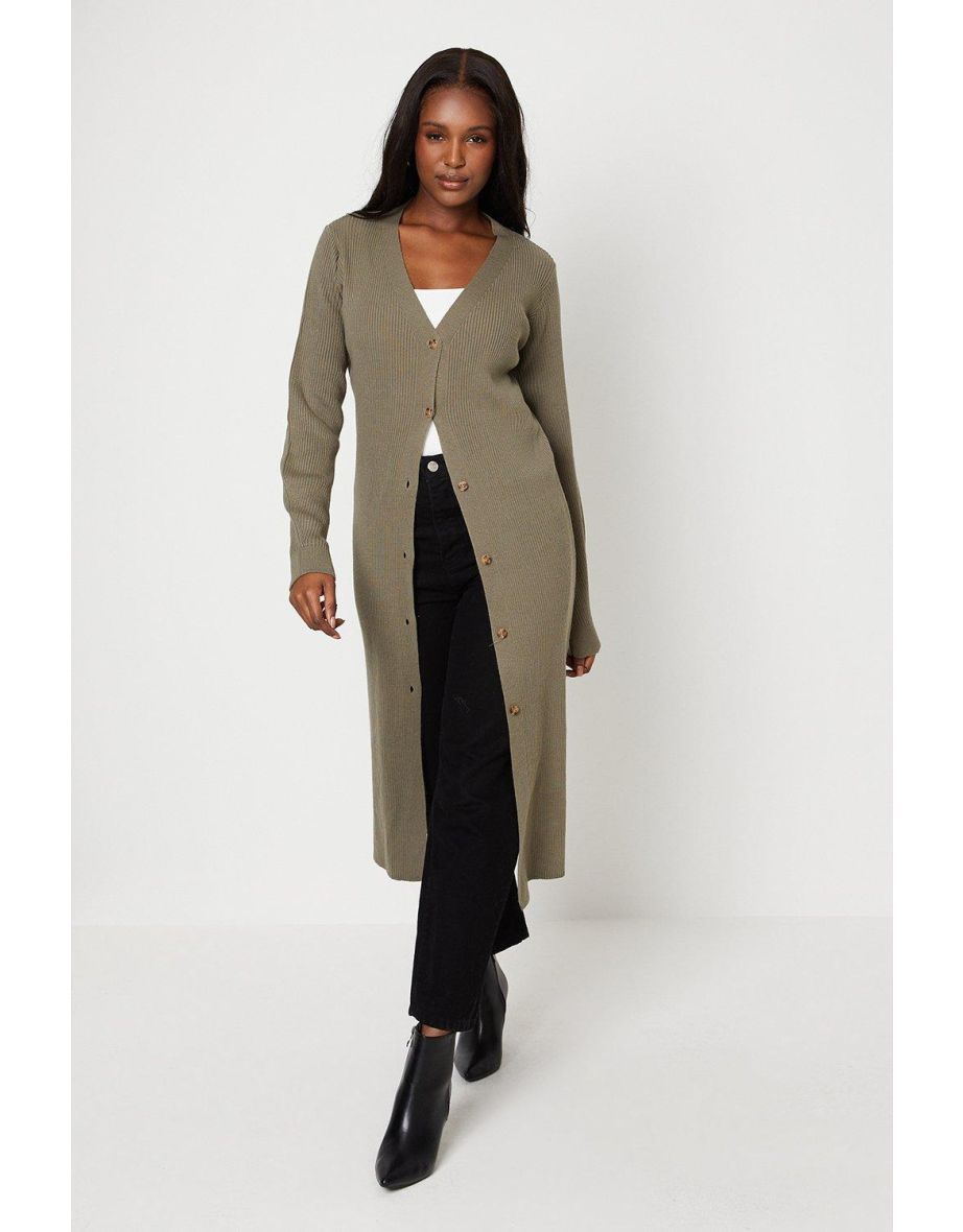Longline Ribbed Cardigan