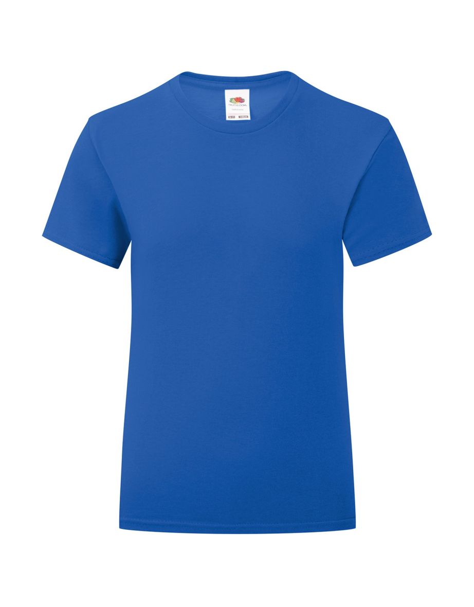 Fruit of the Loom Girls Iconic Heather T-Shirt - Royal Blue