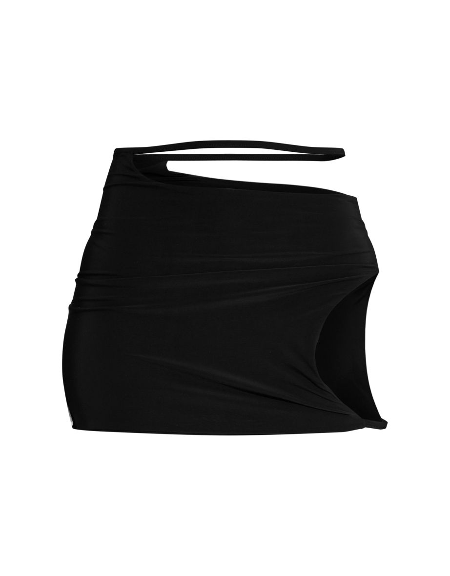 Shape Black Slinky Cut Out Mini Skirt - 5