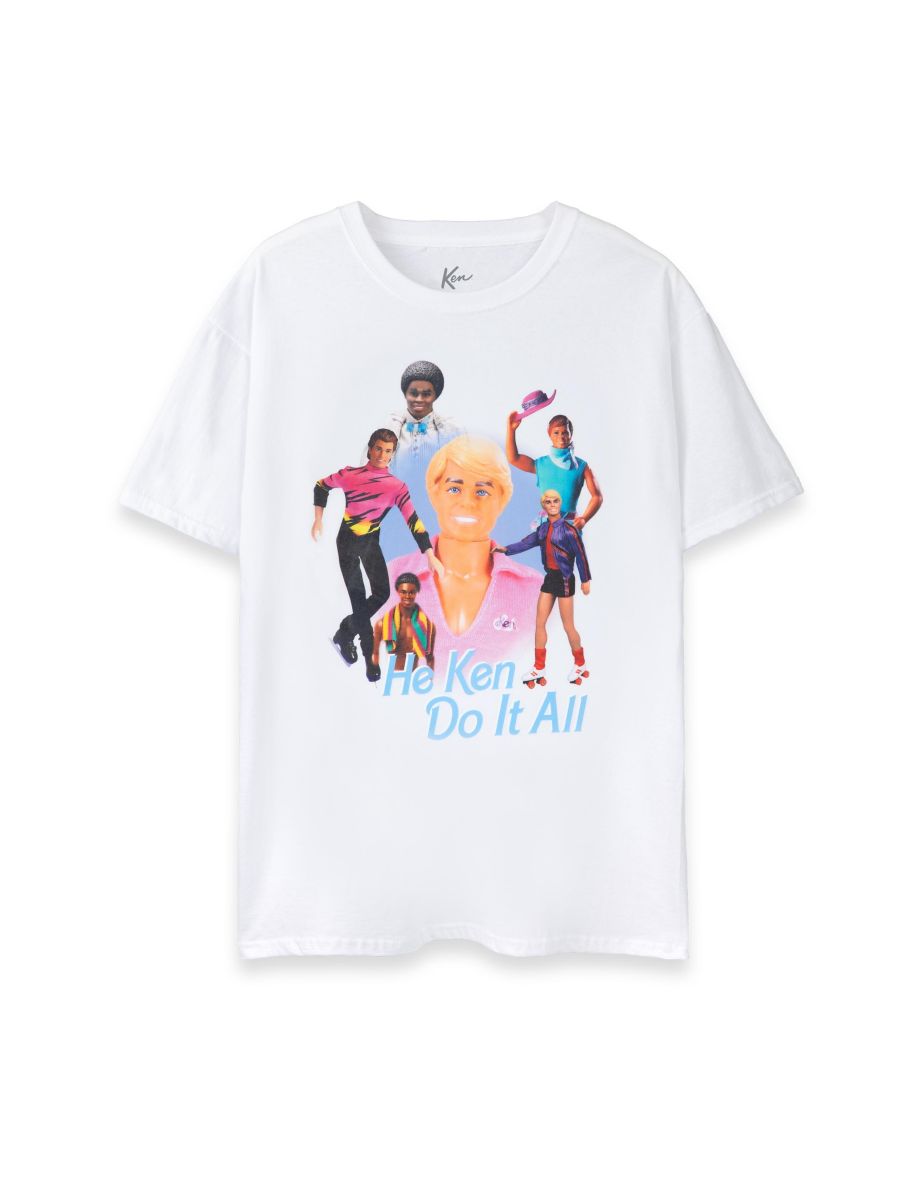 Barbie Mens He Ken Do It All T-Shirt - White
