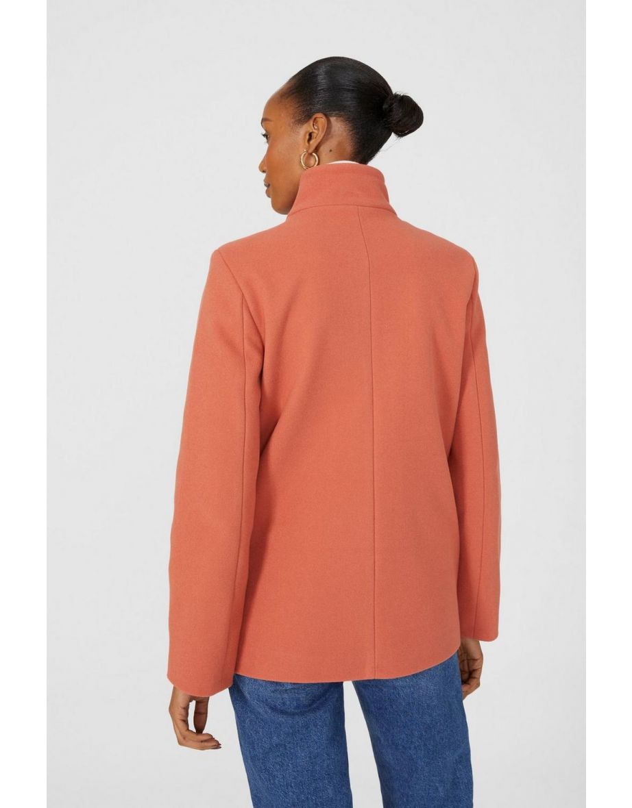 Funnel Neck Jacket - rust - 3