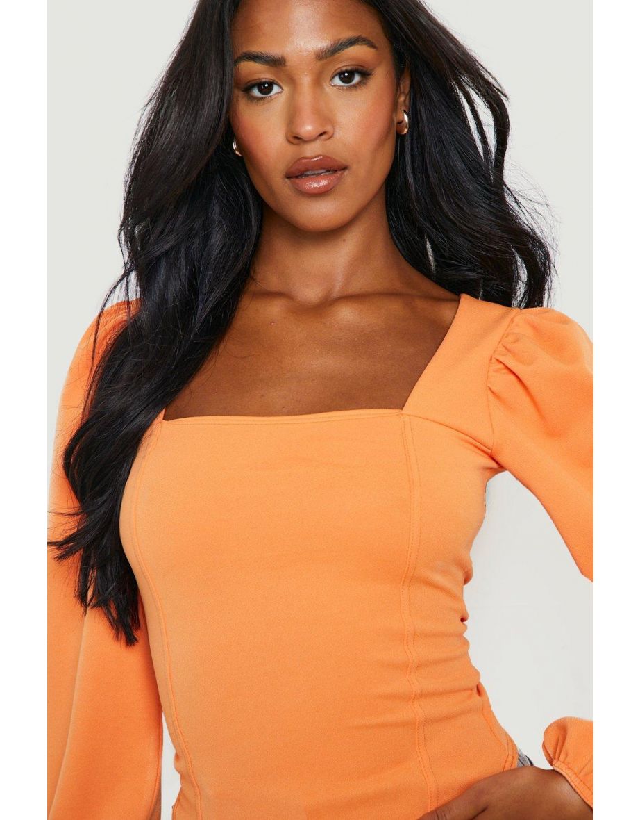 Tall Long Sleeve Corset Top - mango - 3