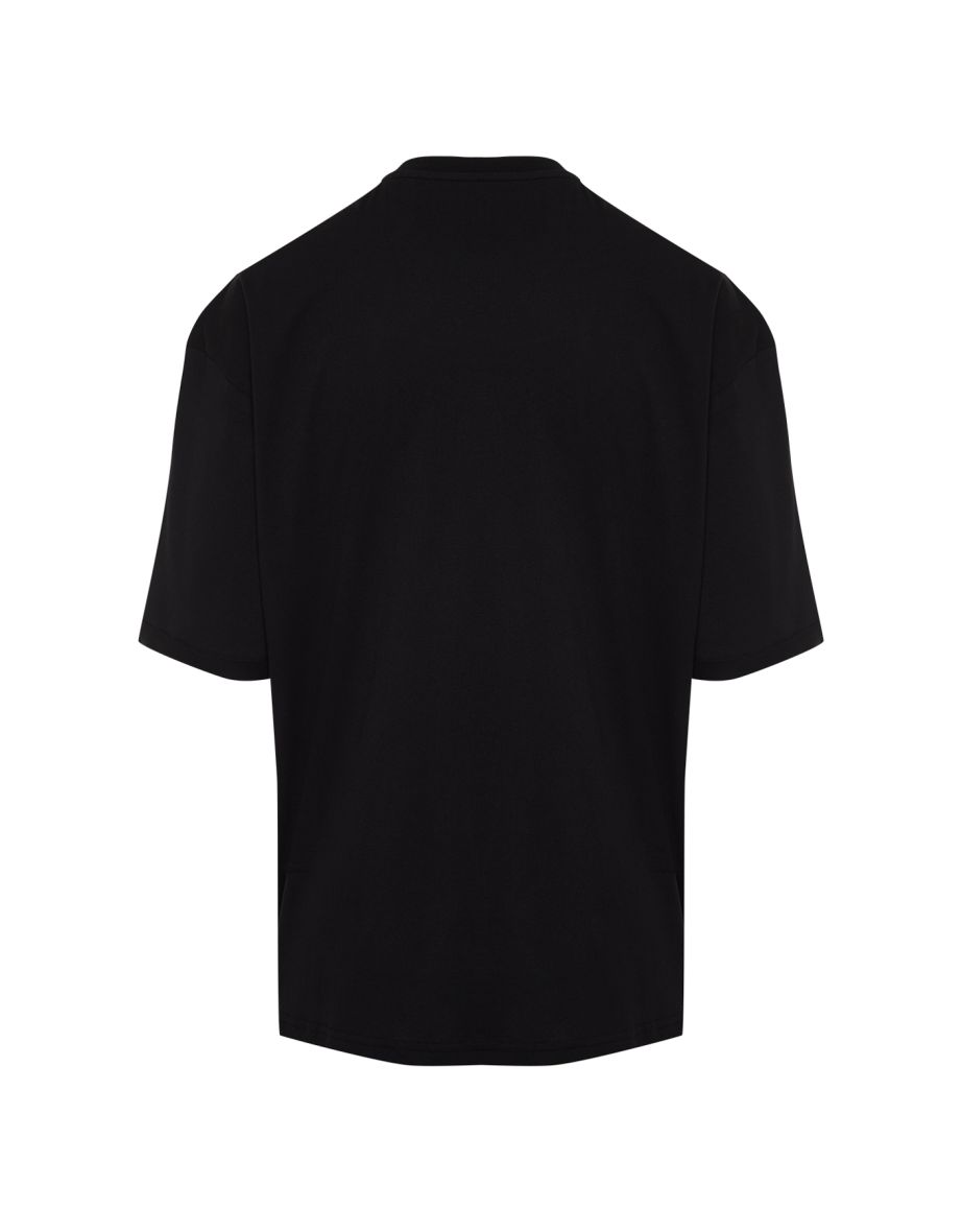 Basic Black Men's Oversize/Wide Cut 100% Cotton Stitched Double Sleeve T-Shirt - 6