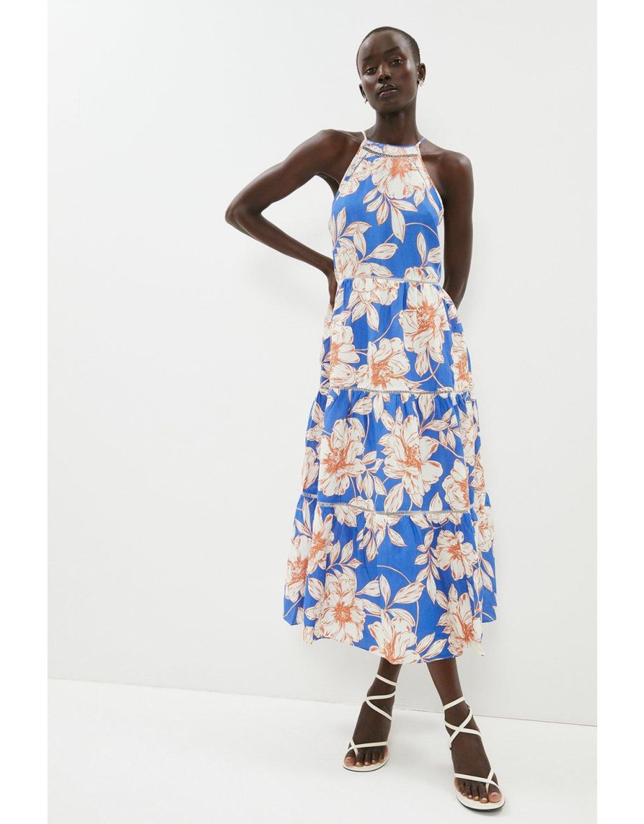 Modal Blend Linen Square Neck Midi Sun Dress