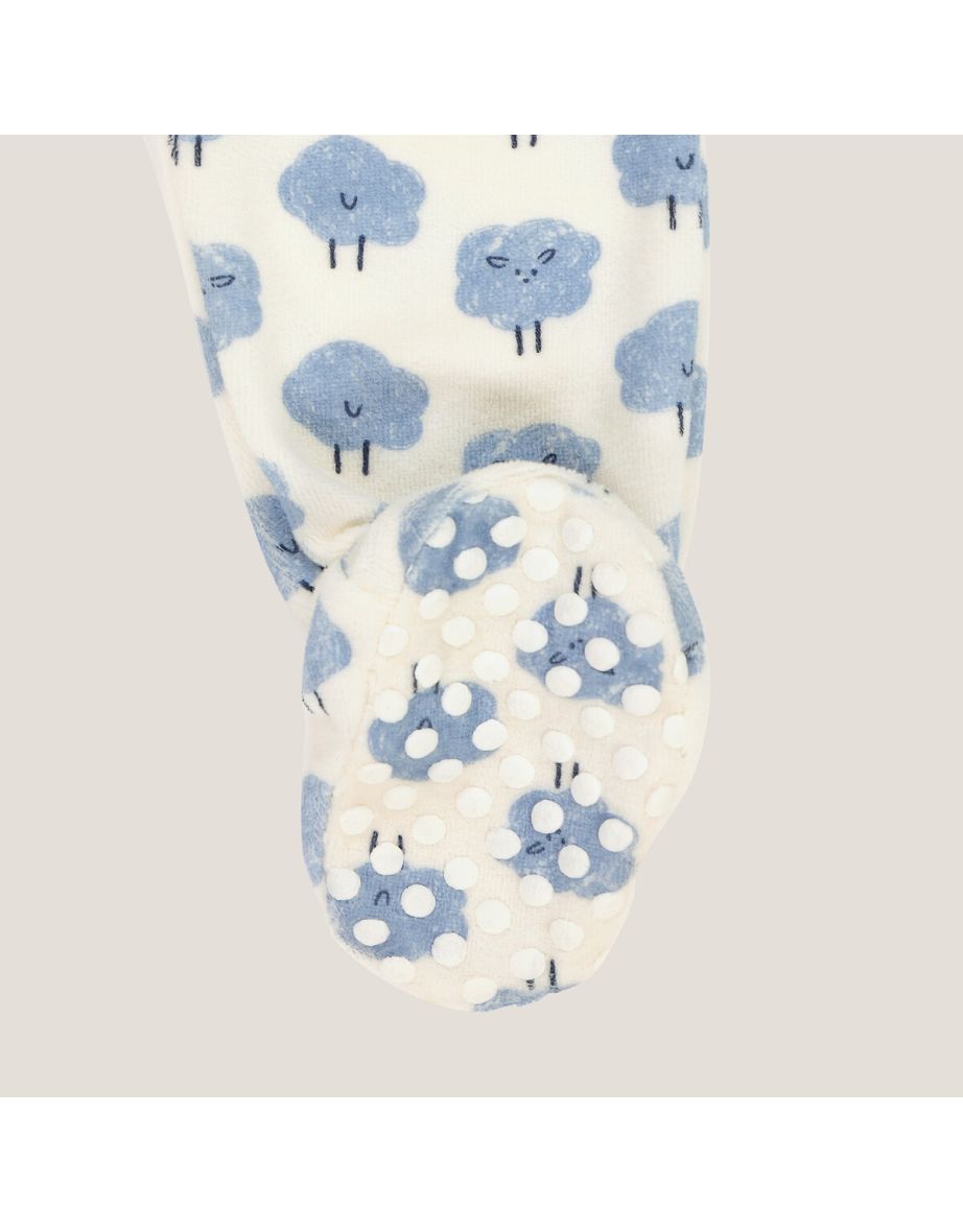Cotton Mix Velour Pyjamas with Feet - 3