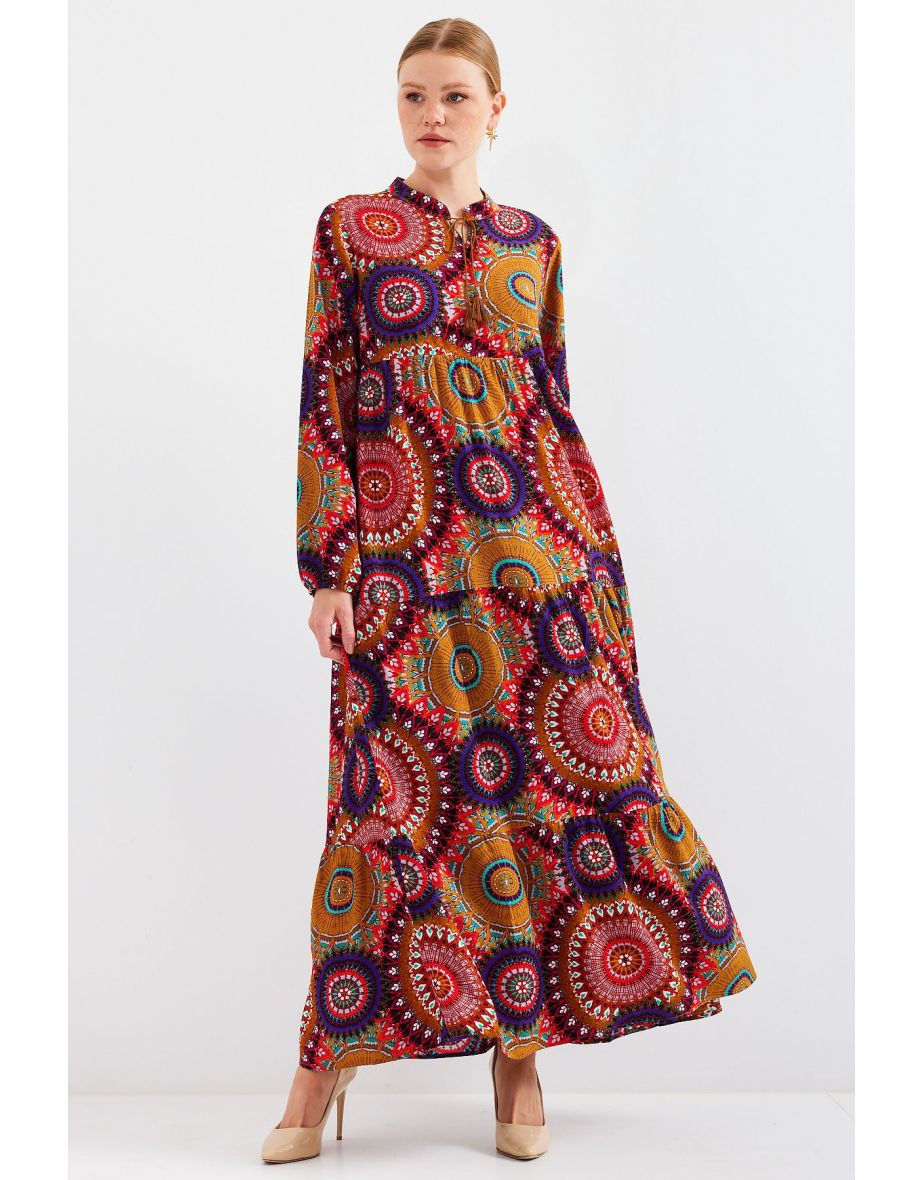 Lace Collar Hijab Dress