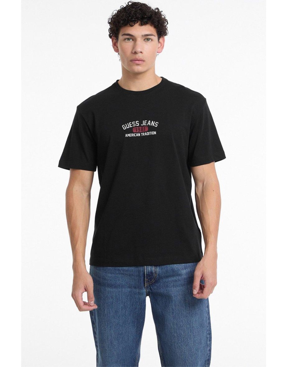 Guess Jeans Printed Logo Tee Black T-shirt