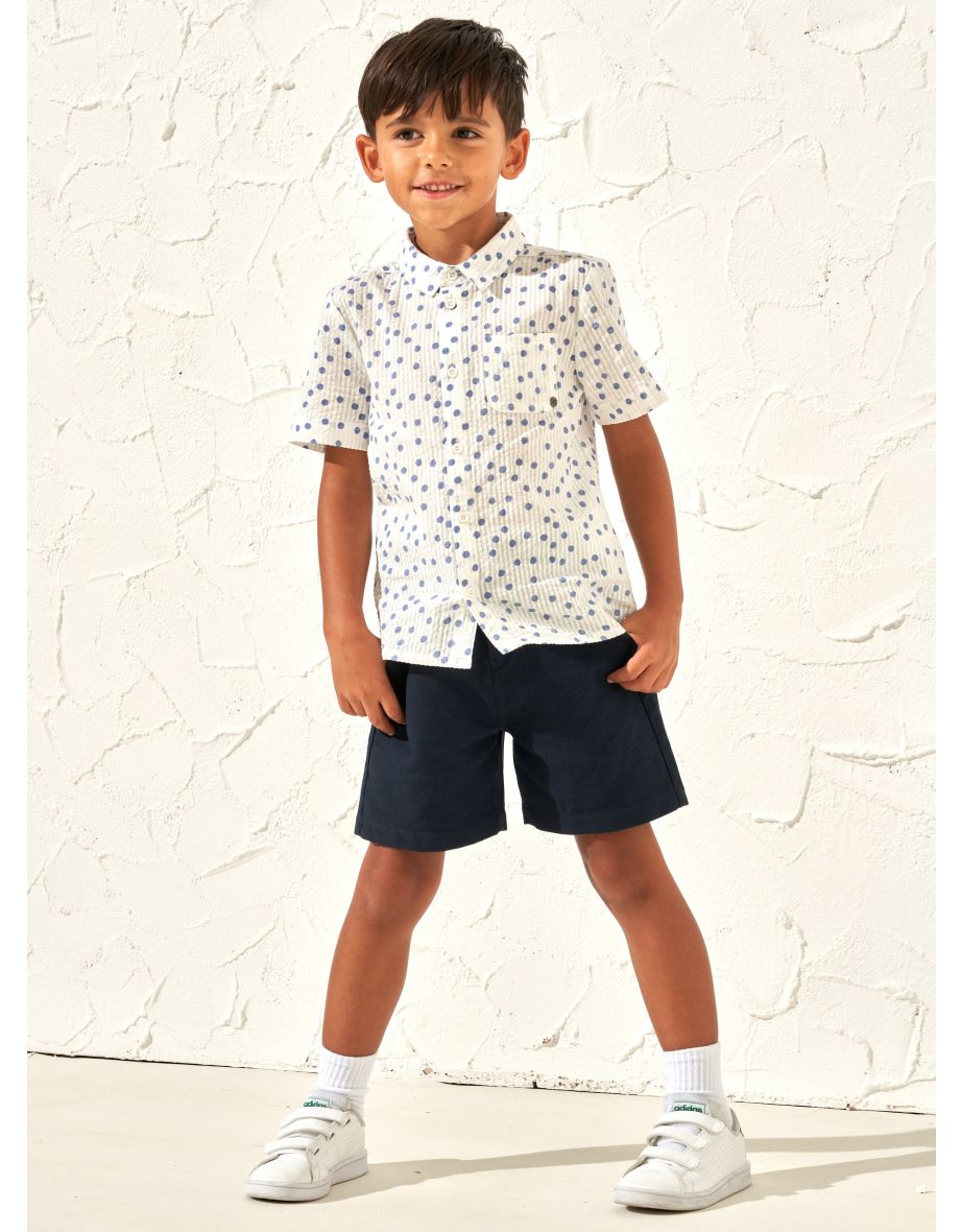 Toby White Spot Textured Shirt