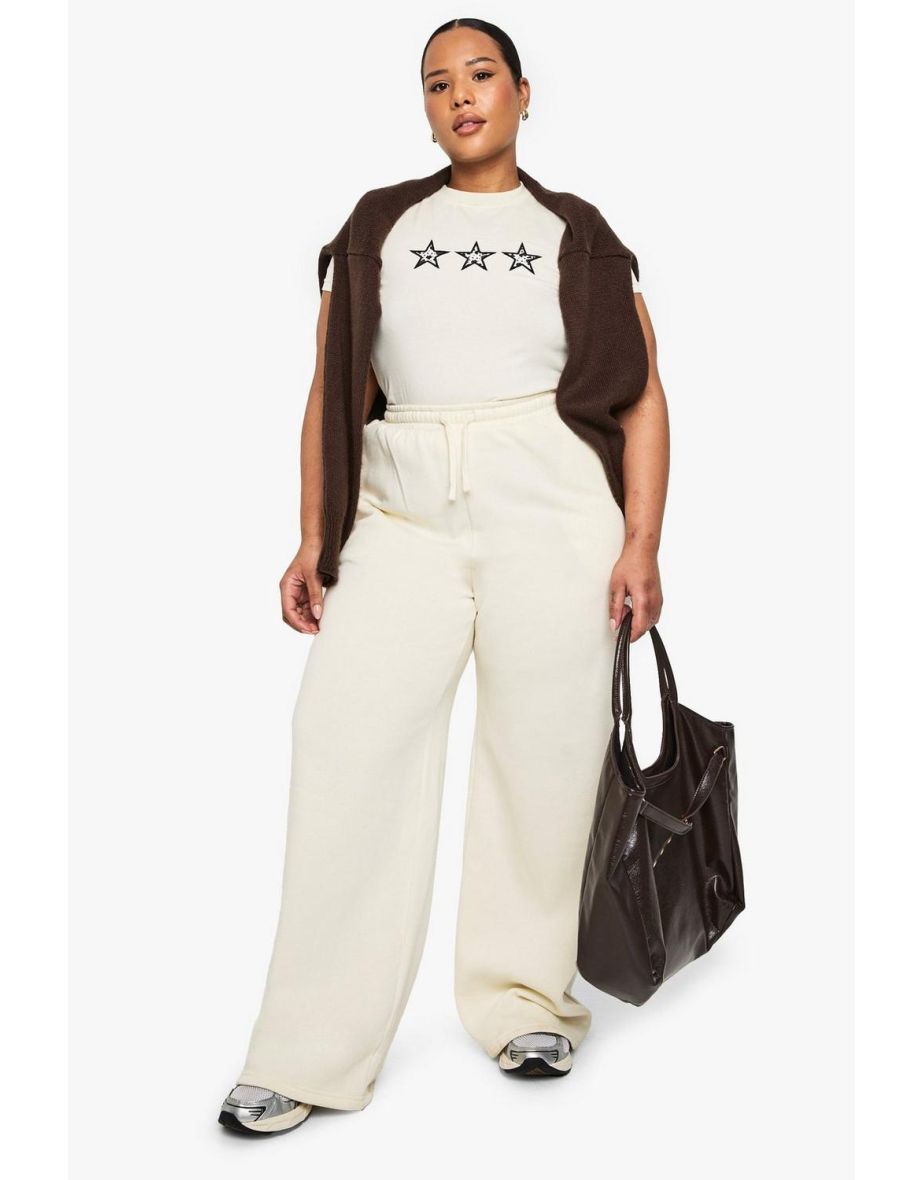 PLUS COW PRINT STAR ICON FITTED TOP - ecru