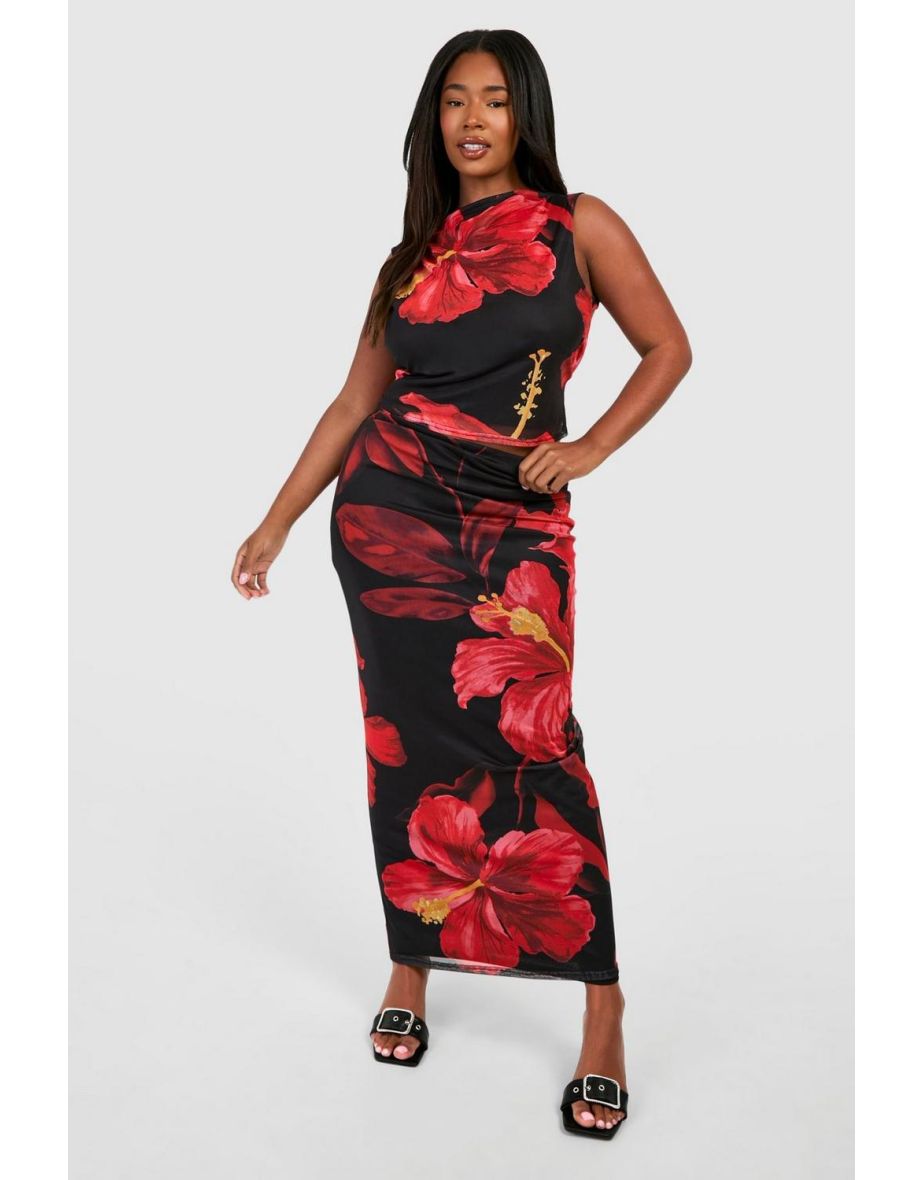 Plus Floral Backless Top