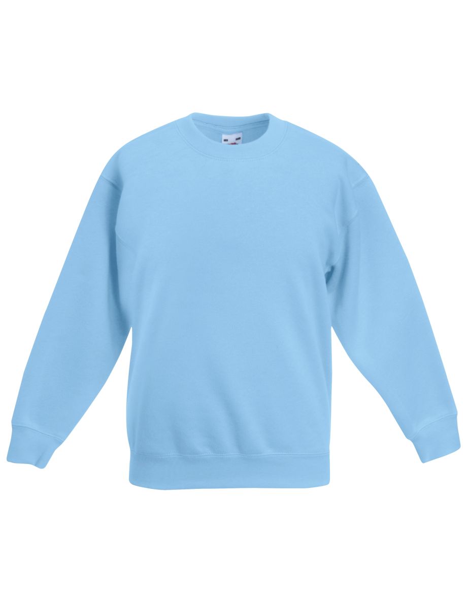Fruit Of The Loom Kids Unisex Classic 80/20 Set-In Sweatshirt (Pack of 2) - Sky Blue