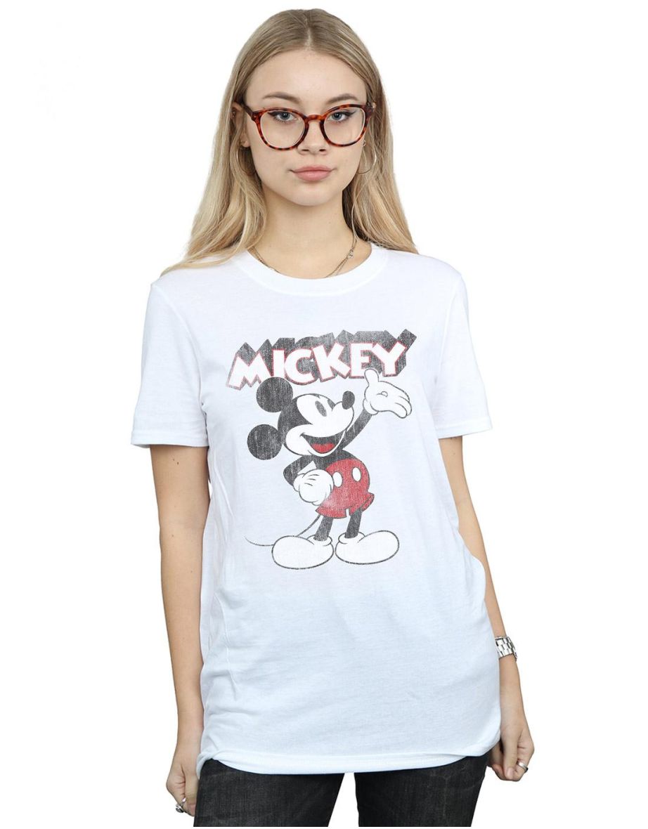 Disney Womens/Ladies Presents Mickey Mouse Cotton Boyfriend T-Shirt - 3
