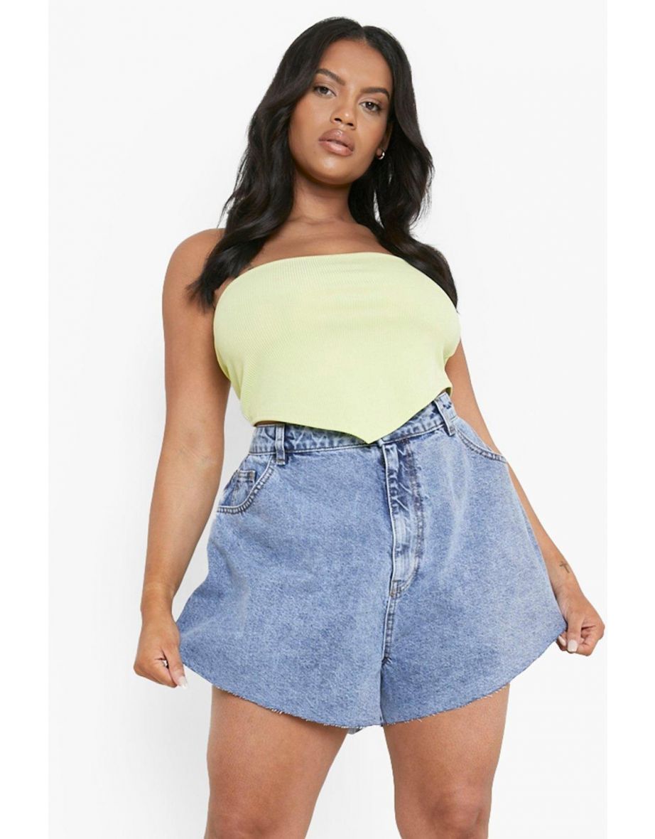 Plus Flippy Denim Short - stonewash