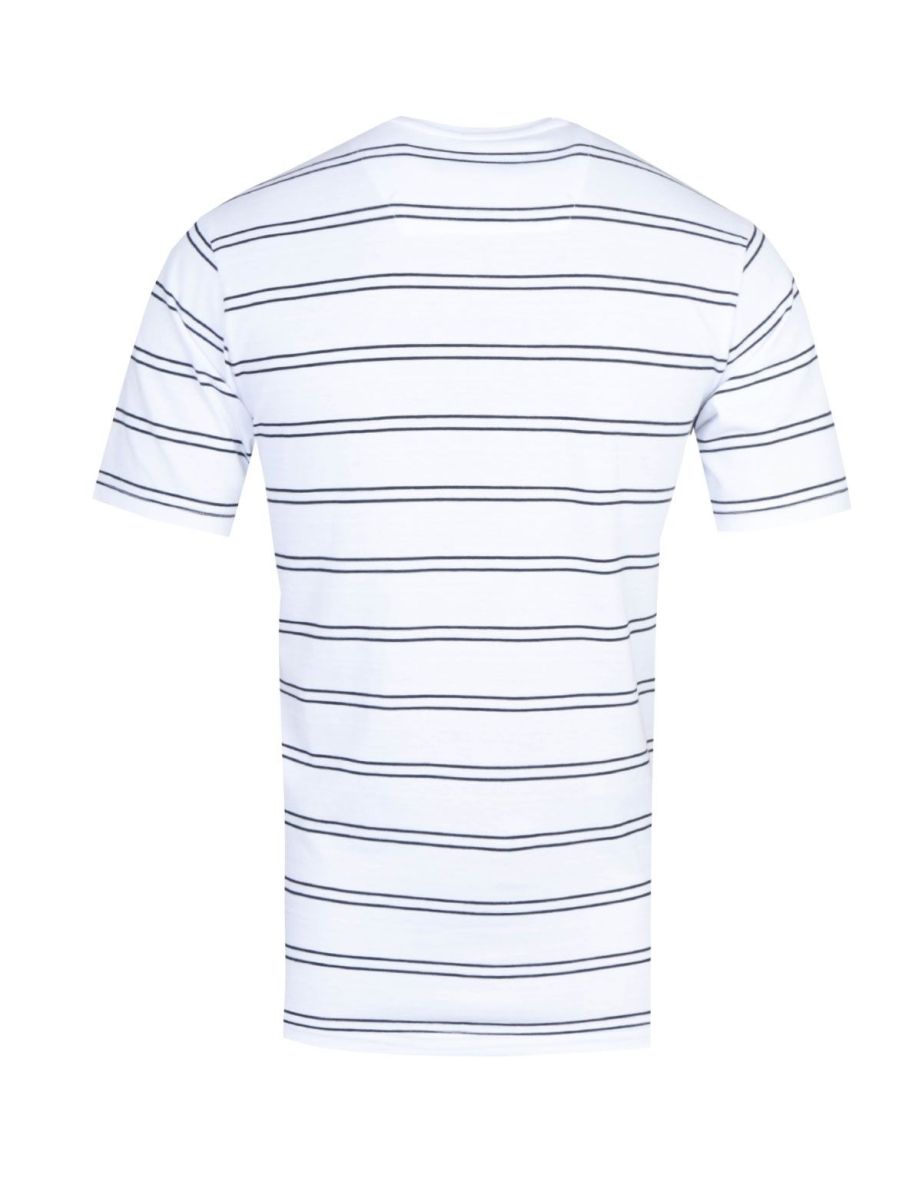 Men's Marshall Artist Twin Stripe Nautics T-Shirt in White - 1