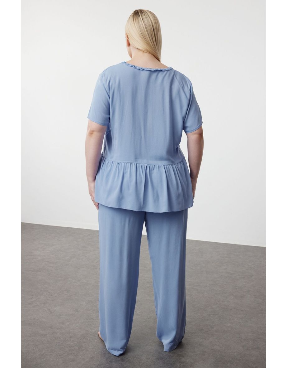 Blue Shally Homewear Plus Size Pajama Set - 7