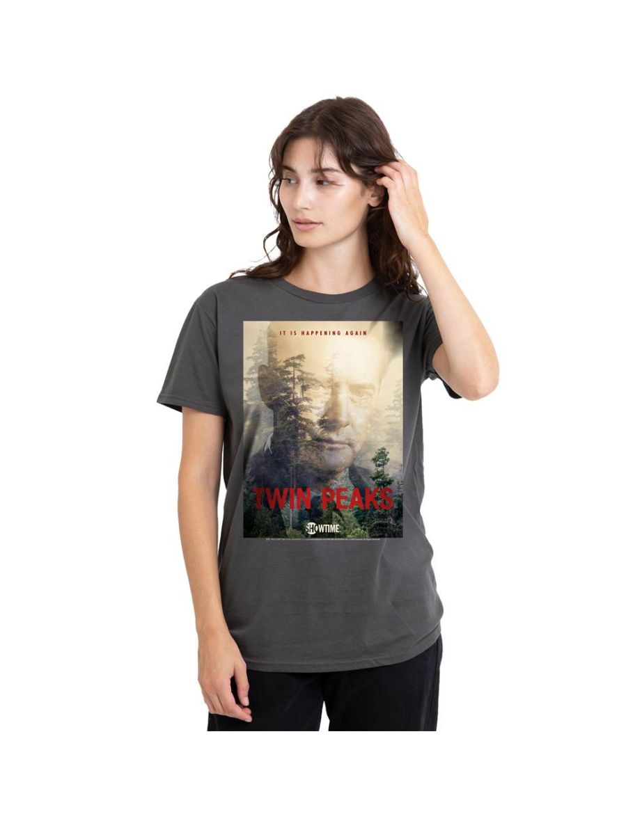 Twin Peaks Unisex Adult Dale Cooper Poster T-Shirt - Charcoal