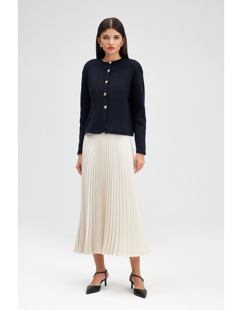 SHORT CARDIGAN WITH GOLD BUTTONS