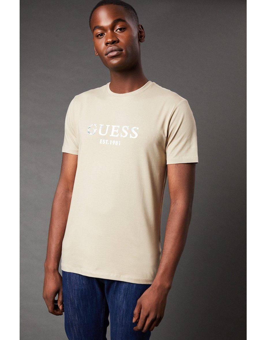 Guess Logo Tee Stone