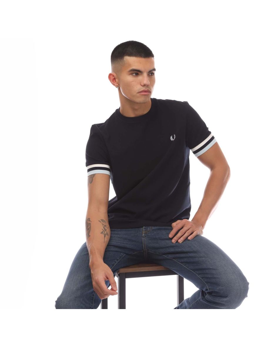 Men's Fred Perry Bold Tipped Piqué T-Shirt in Blue - 3