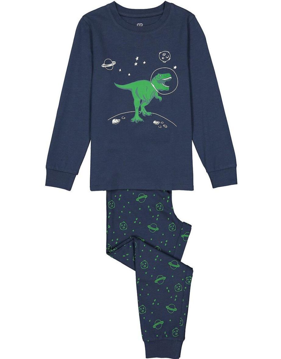 Cotton Jersey Pyjamas with Glow-in-The Dark Print