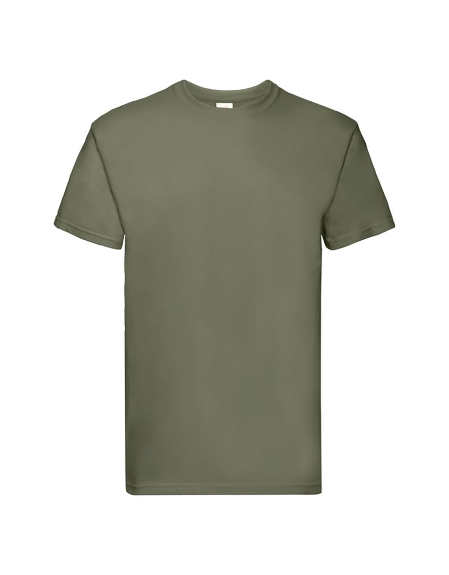 Fruit Of The Loom Mens Super Premium Short Sleeve Crew Neck T-Shirt - Classic Olive