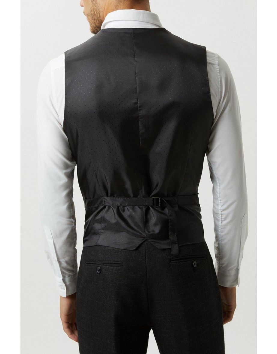 Slim Fit Black Suit  Waistcoat - 2