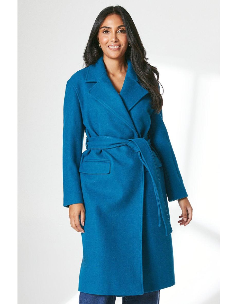Principles by Debenhams Petite Blue Knee-Length Coat - 3