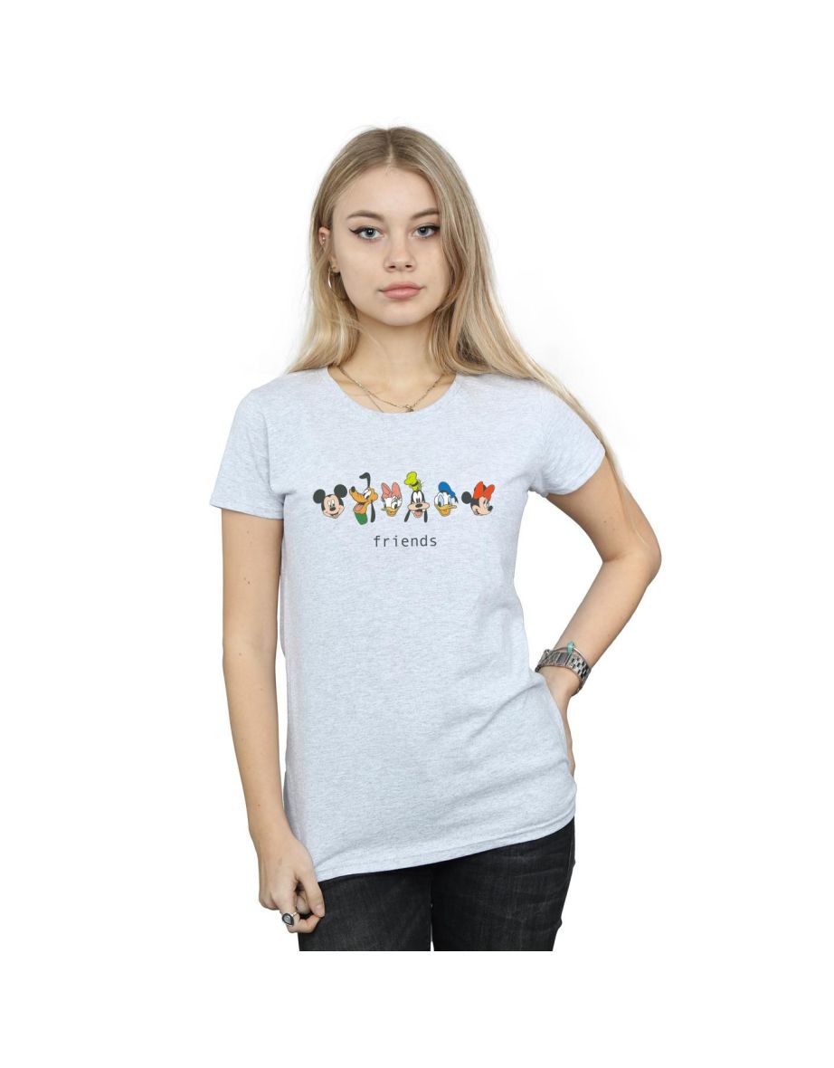 Disney Womens/Ladies Mickey Mouse And Friends Cotton T-Shirt - Sports Grey