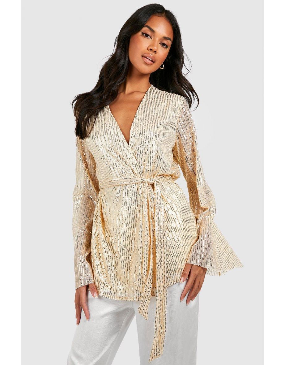 Golden fierce sequin blouse online