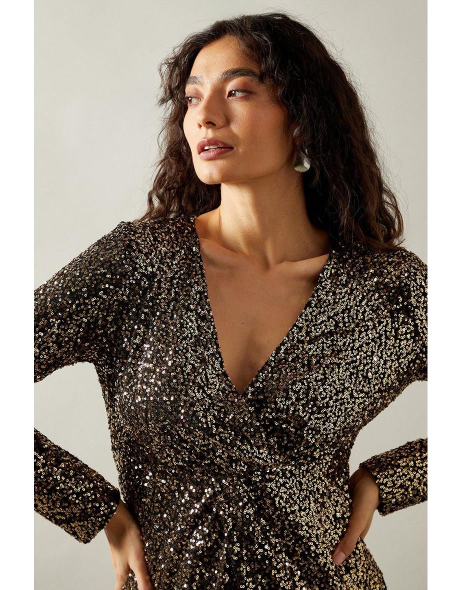 Occasion Sequin Twist Pencil Dress - 3