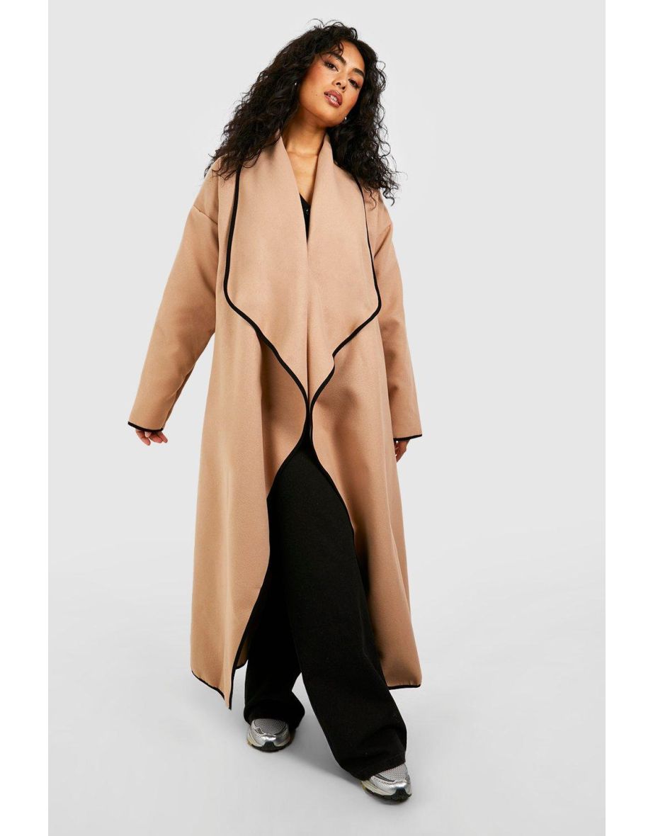 Camel waterfall coat deals