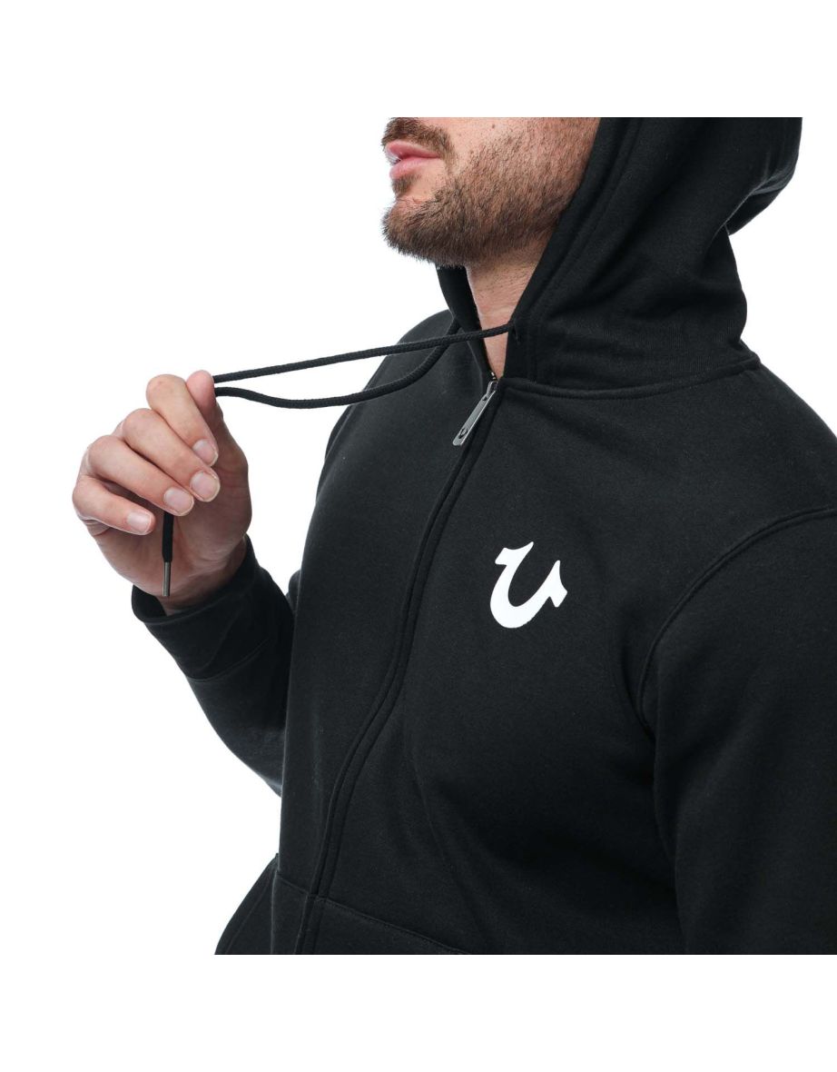 Men's True Religion Lullaby Zip Hoodie in Black - 4